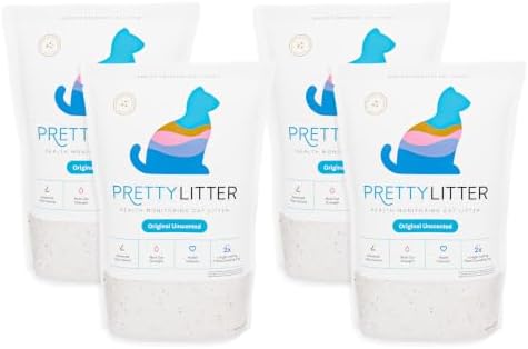 PrettyLitter Health Monitoring Cat Litter, Unscented, 4-Pack, 6 lb. Bags