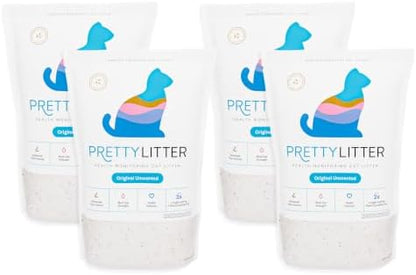 PrettyLitter Health Monitoring Cat Litter, Unscented, 4-Pack, 6 lb. Bags