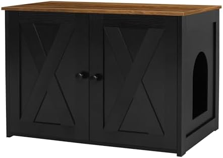 Dwanton Cat Litter Box Enclosure, Hidden Litter Box Furniture, 27.6 Inches
