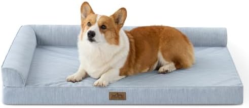 COZY KISS Cooling Dog Bed, Q-Max >0.4 Orthopedic Foam Dog Bed with Sides