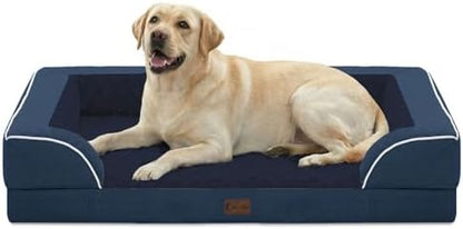 Orthopedic Dog Bed for Extra Large Dogs, Navy Blue, 45x35in