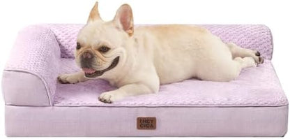 EHEYCIGA Orthopedic Dog Bed Medium Size, Memory Foam Dog Bed, Lilac