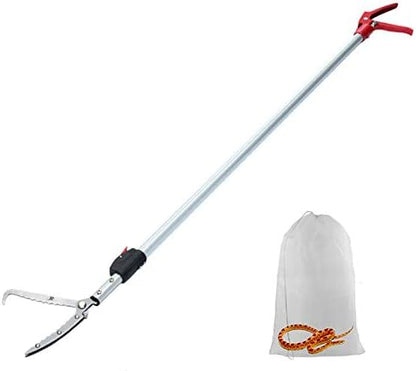 Extendable Snake Tong Reptile Grabber Rattle Snake Catcher Wide Jaw Handling Tool with Lock and Comfortable Grip(Include Snake Bag) (86 inches Extendable Snake Tong)