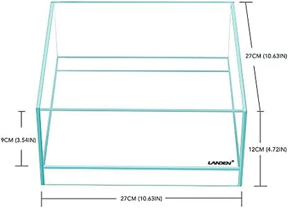 LANDEN Aquarium Air Shallow 1.6 Gal Ultra Clear Glass Rimless Fish Tank