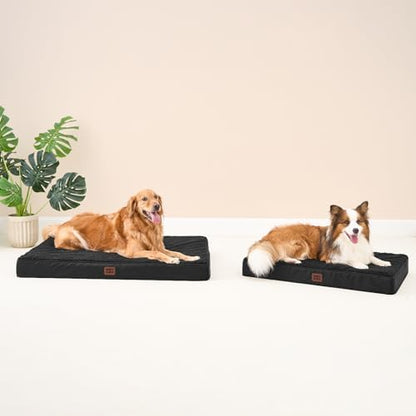 EHEYCIGA Orthopedic Dog Bed Large with Removable Washable Cover, 47IN Black