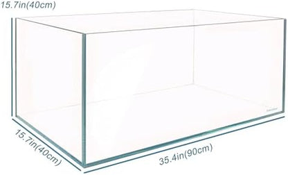 Allcolor Low Iron Glass Ultra Clear Rimless Aquarium Tank (34Gal)