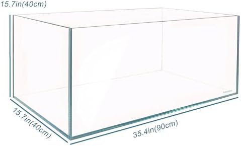 Allcolor Low Iron Glass Ultra Clear Rimless Aquarium Tank (34Gal)