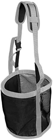 Majestic Ally Horse Feed Bag, Heavy Duty Nylon Mesh Grain Feed Bag, Adjustable Strap with Durable Snap and Elastic Straps, Comfort Neck Pad and Nose Pad- Large (Cob, Black)