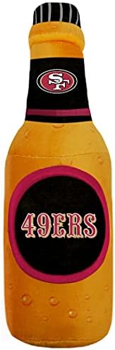 Pets First NFL SAN Francisco 49ERS Beer Bottle Plush Dog & CAT Squeak Toy - Cutest Stadium SODA Bottle Snack Plush Toy for Dogs & Cats with Inner Squeaker & Beautiful Football Team Name/Logo