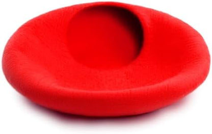 Woolygon Premium Felt Cat Cave Bed – Wool Kitty Beds Handcrafted Kitten Caves Bed for Indoor Cats - Made from Merino Wool, Foldable Cat Hideaway Covered Cat House Pod (Red Plain)
