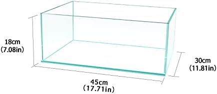 Fzone 6.4 Gal Shallow Rimless Low Iron Fish Tank Nova Clear Ultra-White 45° Mitered Edges Translucent Glass Anata Series Aquarium w/Black Foam Leveling Mat