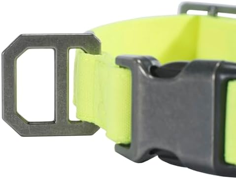 Carhartt Nylon Duck Dog Collar, Fully Adjustable Durable 2-Ply Cordura Nylon Canvas Collars for Dogs, Brite Lime, Large
