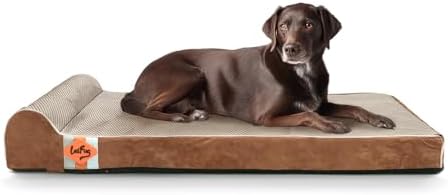 Laifug Orthopedic Dog Beds for Large Dogs,3" Memory Foam Dog Beds,Durable Water Proof Liner Removable and Washable, Nonskid Bottom, Brown 40"x25"x5.5"