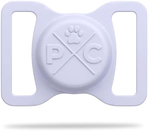 Pup Culture AirTag Dog Collar Holder, Extra-Durable, Lightweight, and Protective AirTag Case for Dog Collar -Track Your Pet Using an Apple AirTag - Dog Collar AirTag Holder- Lavender 1.5 Inch Collar