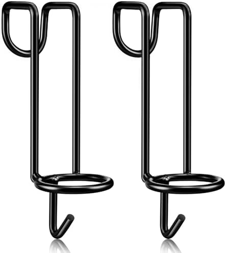 Hicarer 2 Pack Horse Feed Bucket Hooks Metal Water Holder Hanger, Black