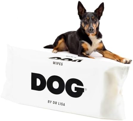 DOG by Dr. Lisa - Dog Wipes - Plant-Based, Natural Bathing Wipes for Dogs - Made from 100% Compostable Bamboo - Vet-Created - Vegan, Non-Toxic - 80 Count