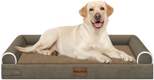 NANUYA Orthopedic Dog Bed for Large Dogs, 38 x 25 Inch, Brown