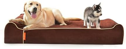 Laifug Orthopedic Memory Foam Extra Large Dog Bed Pillow(50"x36"x10", Chocolate) Durable Water Proof Liner & Removable Washable Cover & Smart Design