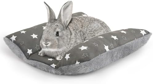 15"x14" Soft Plush Rabbit Bed Washable Cuddle Mat for Small Pets