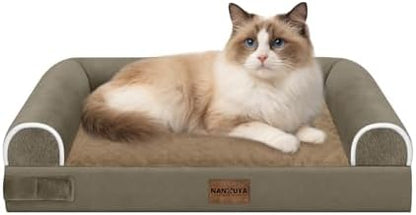 NANUYA Orthopedic Dog Bed for Small Dogs, 20 x 14 Inch, Brown