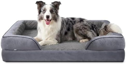 INVENHO L Plus Orthopedic Dog Bed for Large Dogs, Washable Dog Sofa with Egg-Crate Foam, Waterproof Lining and Non-Skid Bottom