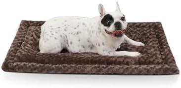 Exsnugy Washable Dog Bed Mat Medium Size Fluffy Pet Crate Pad 36x23