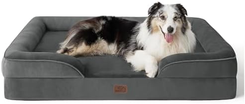 Bedsure Orthopedic Dog Bed for Extra Large Dogs - XL Washable Dog Sofa Bed Large, Supportive Foam Pet Couch Bed with Removable Washable Cover, Waterproof Lining and Nonskid Bottom, Dark Grey