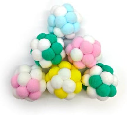 Cat Toy Yarn Ball with Bell Inside, 6Pcs 1.18" Colorful Interactive Kitten Toys for Indoor Cats Play and Kitten Training
