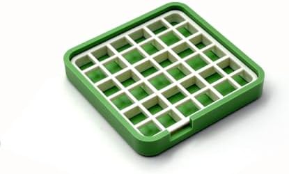 Hermit Crab Food Dish for Powdered Food, with Removable Anti-Carry Grid, No Mess Feeding Dish Prevents Food from Being Dragged Away (Dark Green, 2.8" x 2.8")