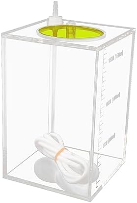 Aquarium Choice Acryli Made Liquid Storage Bucket Doing Pump Reservoir Container (4.25 * 4.25 * 6.5 Inch;1500ml/1.5L（Yellow）)