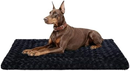 Exsnugy Washable Dog Bed Mat Large Size Fluffy Pet Crate Pad 48x30 XXL
