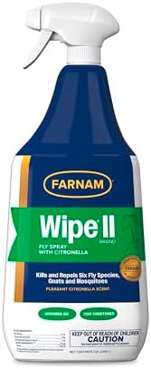 Farnam Wipe II Horse Fly Spray with Citronella, 32 oz Spray