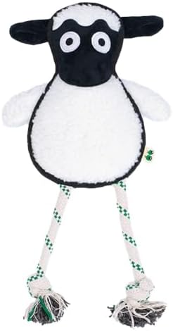 Green Sheep White Sheep Rope Toy for Dogs, Durable Plush Dog Chew Toy with Squeaker, Interactive Pet Toy for Small to Large Dogs, Tough & Recycle Cotton Rope Dog Toys
