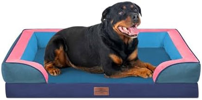 Comfort Expression Orthopedic Dog Bed for Extra Large Dogs with Bolster