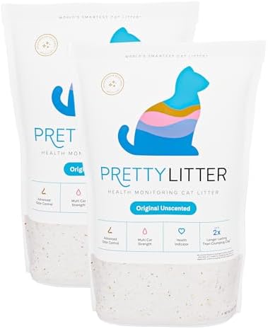 PrettyLitter Health Monitoring Cat Litter, Unscented, 2-Pack, 6 lb. Bags