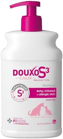 Douxo S3 Calm Dog Shampoo for Itchy Skin Relief, Dog Shampoo for Allergies and Itching, Soothes Itchy, Irritated or Allergic Skin For Dogs and Cats, 16.9 fl oz