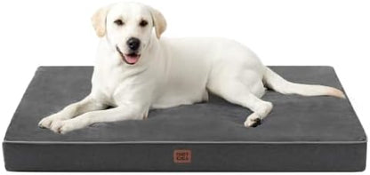 EHEYCIGA Extra Large Memory Foam Dog Bed Mat, 44x32Inch, Dark Grey