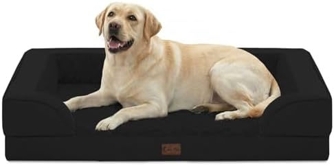 Orthopedic Washable Dog Bed for Extra Large Dogs, 45x35in, Black