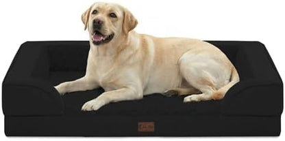 Orthopedic Washable Dog Bed for Extra Large Dogs, 45x35in, Black