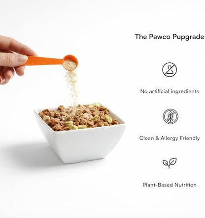 PawCo Dog Food Toppers for Picky Eaters, Skin & Coat – Supports Healthy Skin & Shiny Fur – Functional Dog Food Flavor Enhancer with Omega-3, DHA, Pumpkin & Carrots – Magic Topper – 5.6oz
