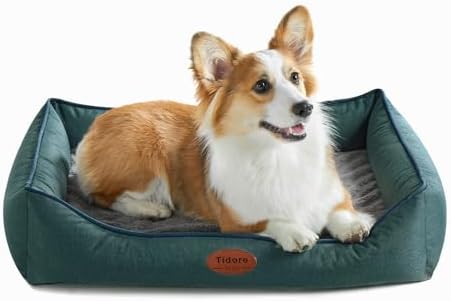 Tidore Orthopedic Dog Beds for Medium Dogs, Durable Egg Crate Foam Sofa Dog Bed wit Washable Removable Cover,Waterproof Lining,Pet Bed for Large Dogs (Olive Green, 31.5" L x 25.2" W x 7" Th)