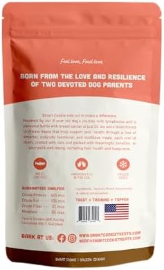 Smart Cookie Freeze Dried Salmon Bites - Single Ingredient Freeze Dried Treats for Dogs - Wild Caught Alaskan Salmon Dog Training Treats & Dog Food Topper - Made in USA - 2oz Bag, 1 Pack