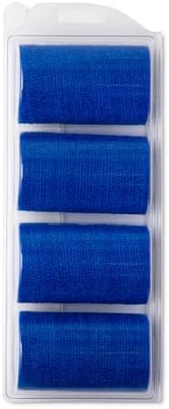 OVIK Health PowerFlex Equine – Extra Strong Self-Adhering Bandage Wrap – Wound Care, Compression & Support Bandage for Horses, Cows & Dogs – Blue, 4 inch, 4 Rolls (Resealable Case)