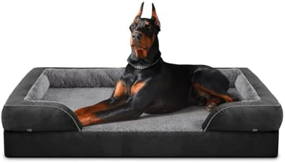 INVENHO XXL Plus Orthopedic Dog Beds Large Sized, XL Washable Dog Sofa with Egg-Crate Foam, Waterproof Lining and Non-Skid Bottom