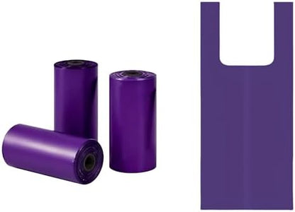 Purple T-Shirt Poop Bags with Easy-Tie Handles(45 Count)