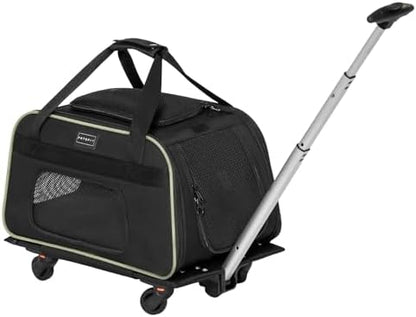 Petsfit Cat Carrier with Wheels, Removable Spinner Wheels, Up to 13 lb