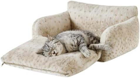 Hollypet Cat Bed Small Dog Orthopedic Couch Beds for Pets up to 13 lbs