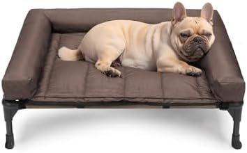 Veehoo Outdoor Elevated Dog Bed with Waterproof Bolster Cushion, Cooling