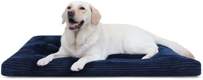 KSIIA Washable Dog Crate Bed Kennel Mat for Large Dogs, 35 x 23 Inch, Blue
