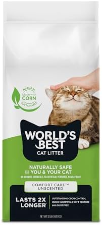 World's Best Cat Litter Comfort Care, Unscented, Odor Control, 32 lb Bag